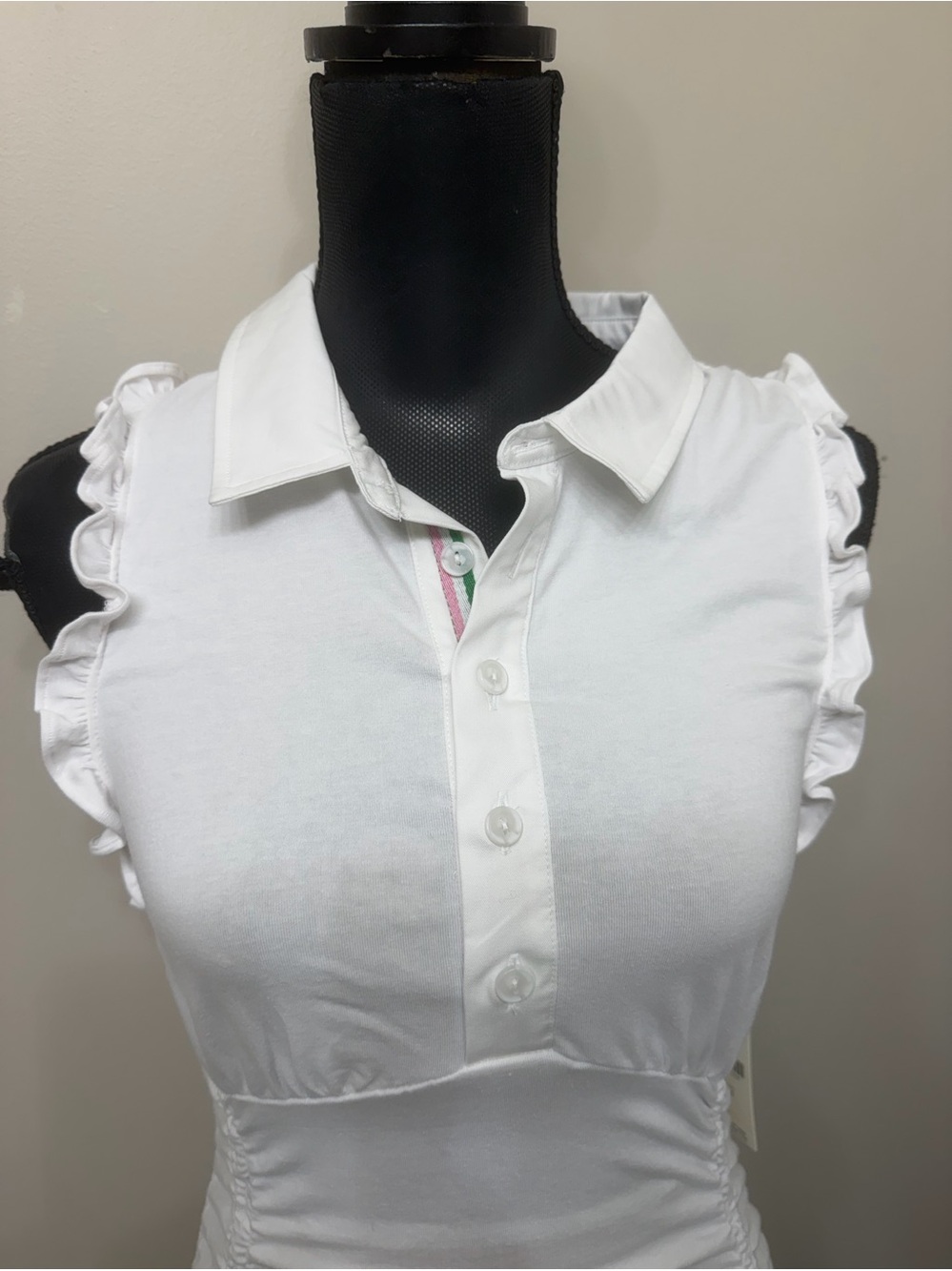 NWT Anthropologie by Daily Practice Women’s White Sleeveless Ruffled Dress M - Picture 2 of 11